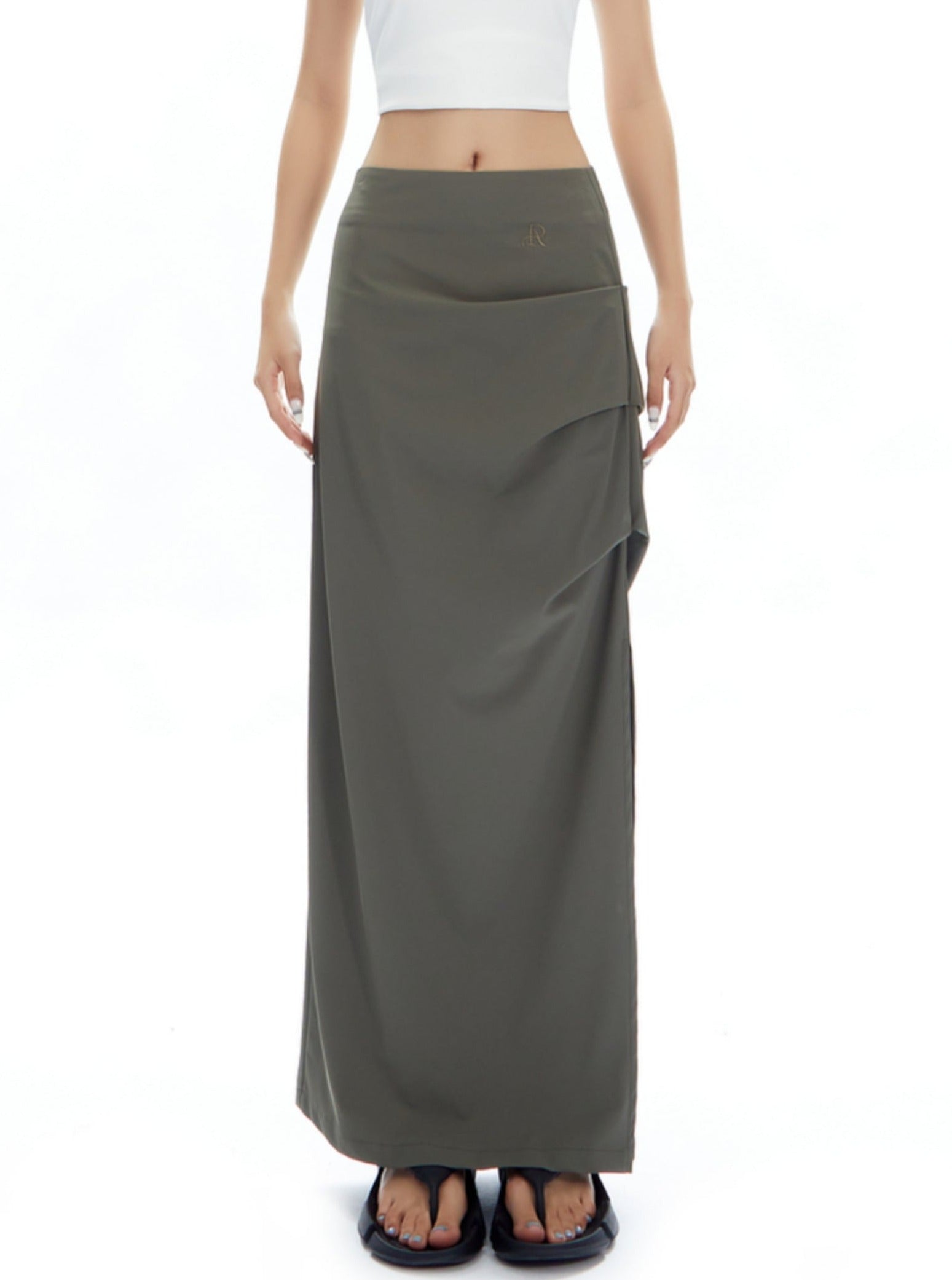 Falda maxi de capas asimétricas