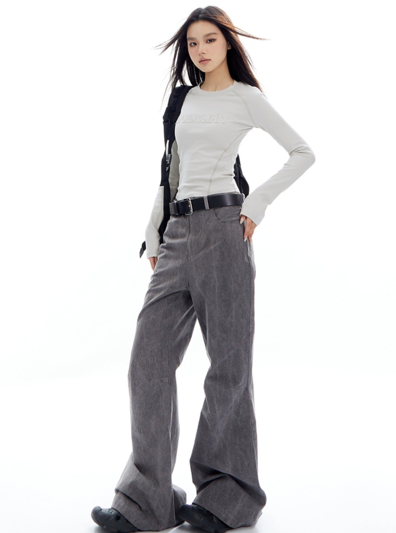 Sudadera de cultivo en relieve gris