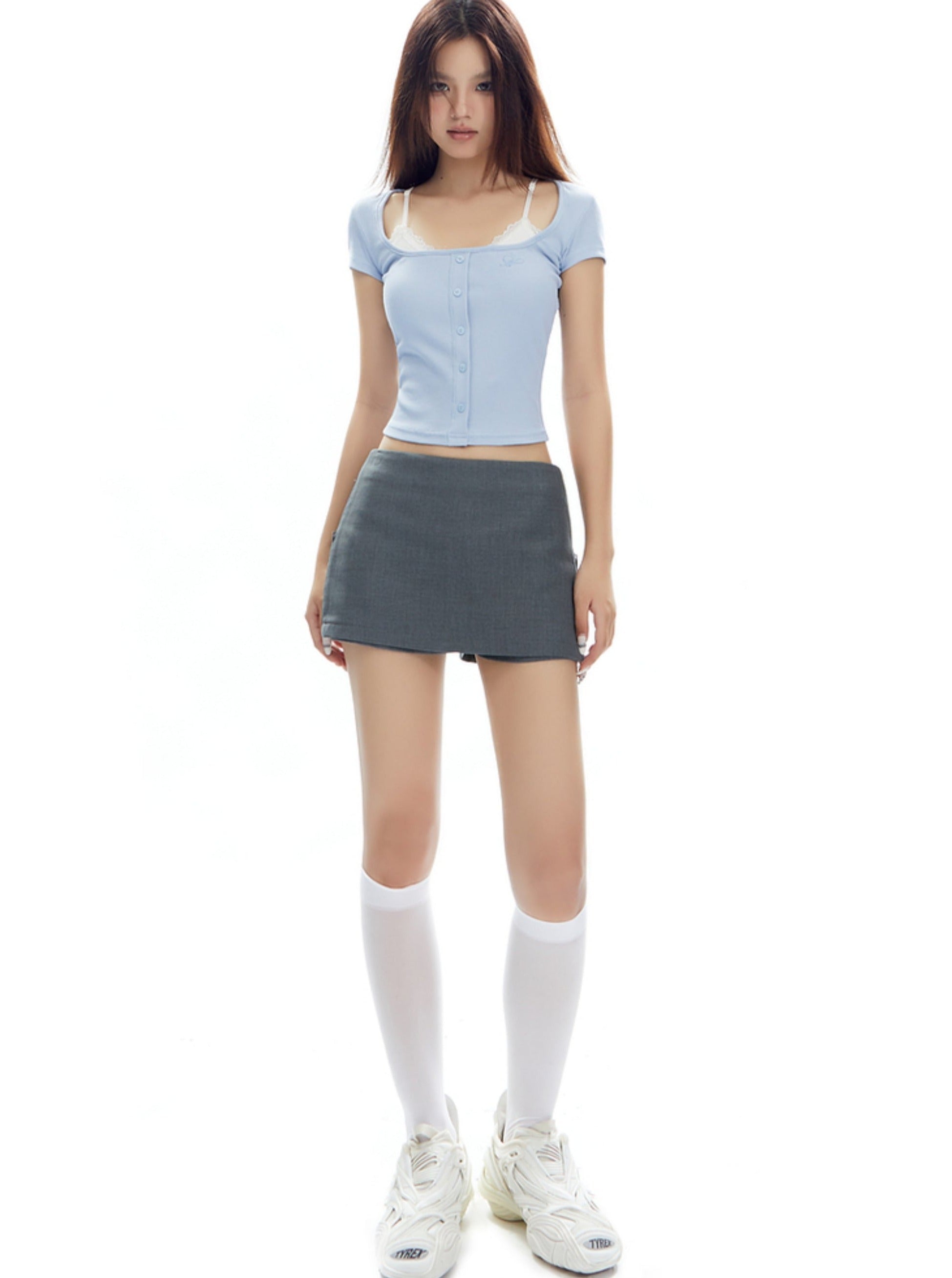 Sleek Slate Mini falda