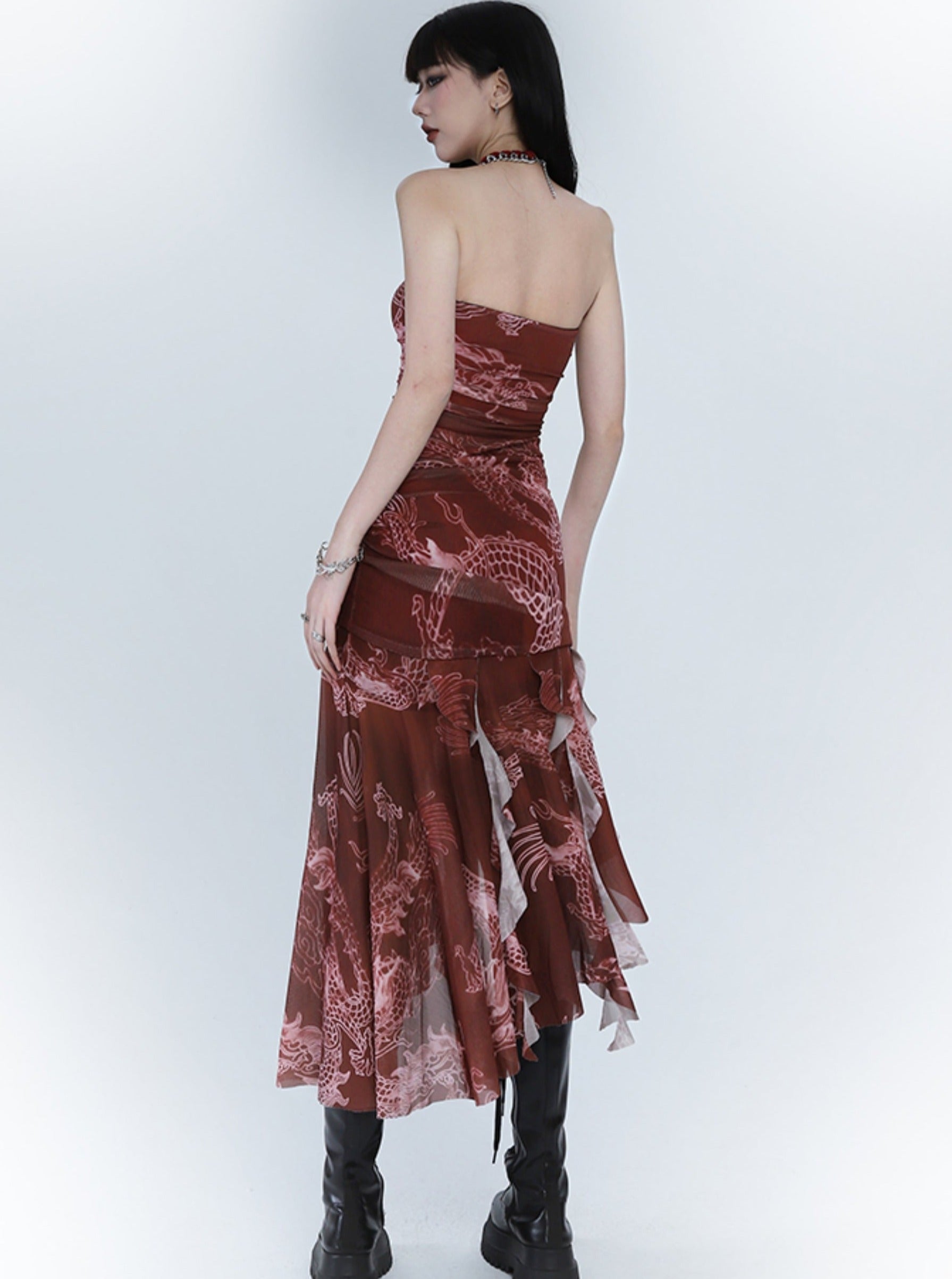 Irregular Red Adult Sundress - chiclara