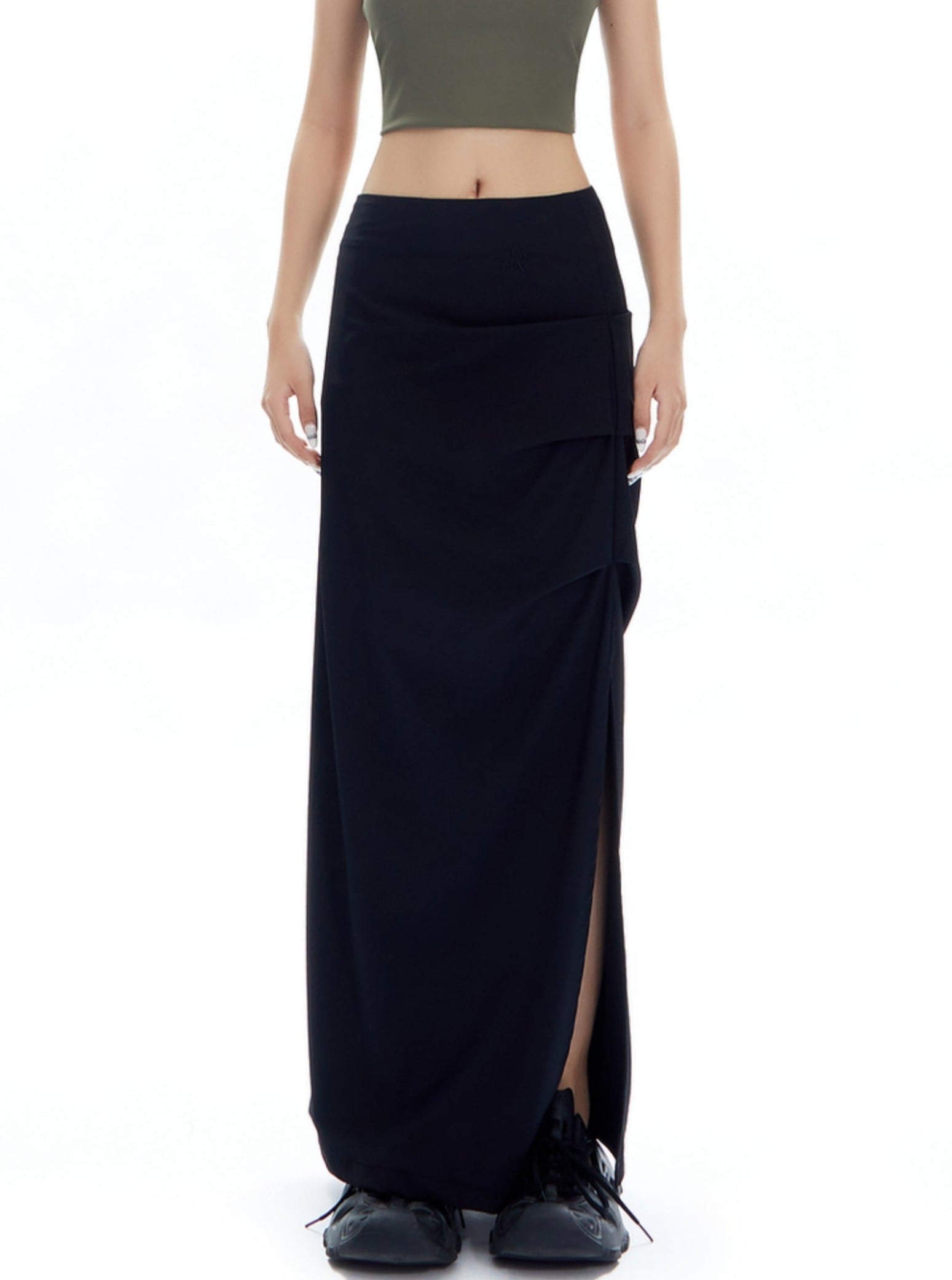 Falda maxi de capas asimétricas