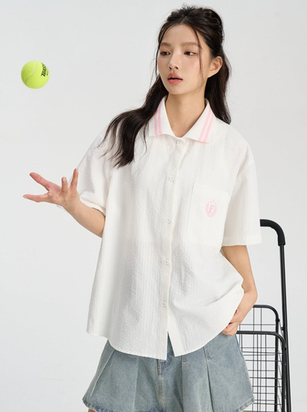 Striped Retro College Shirt - chiclara