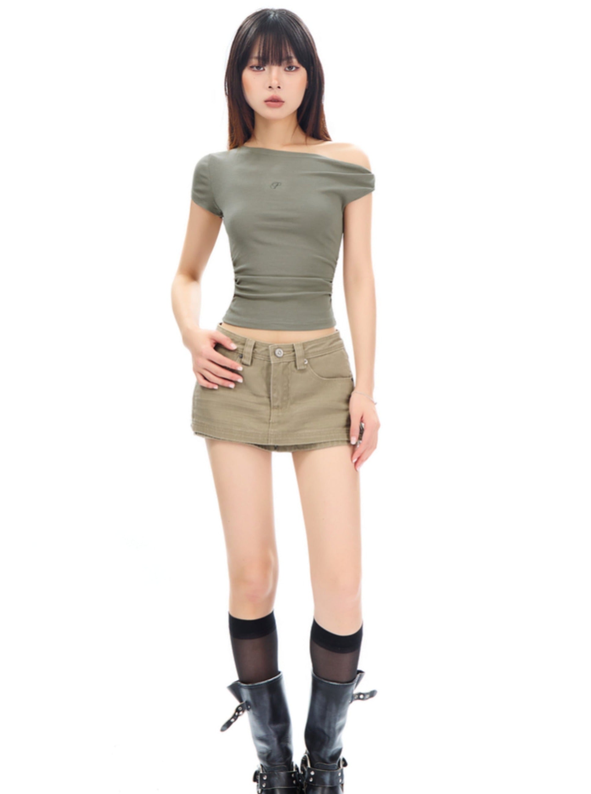 Top de cosecha de contorno elegante