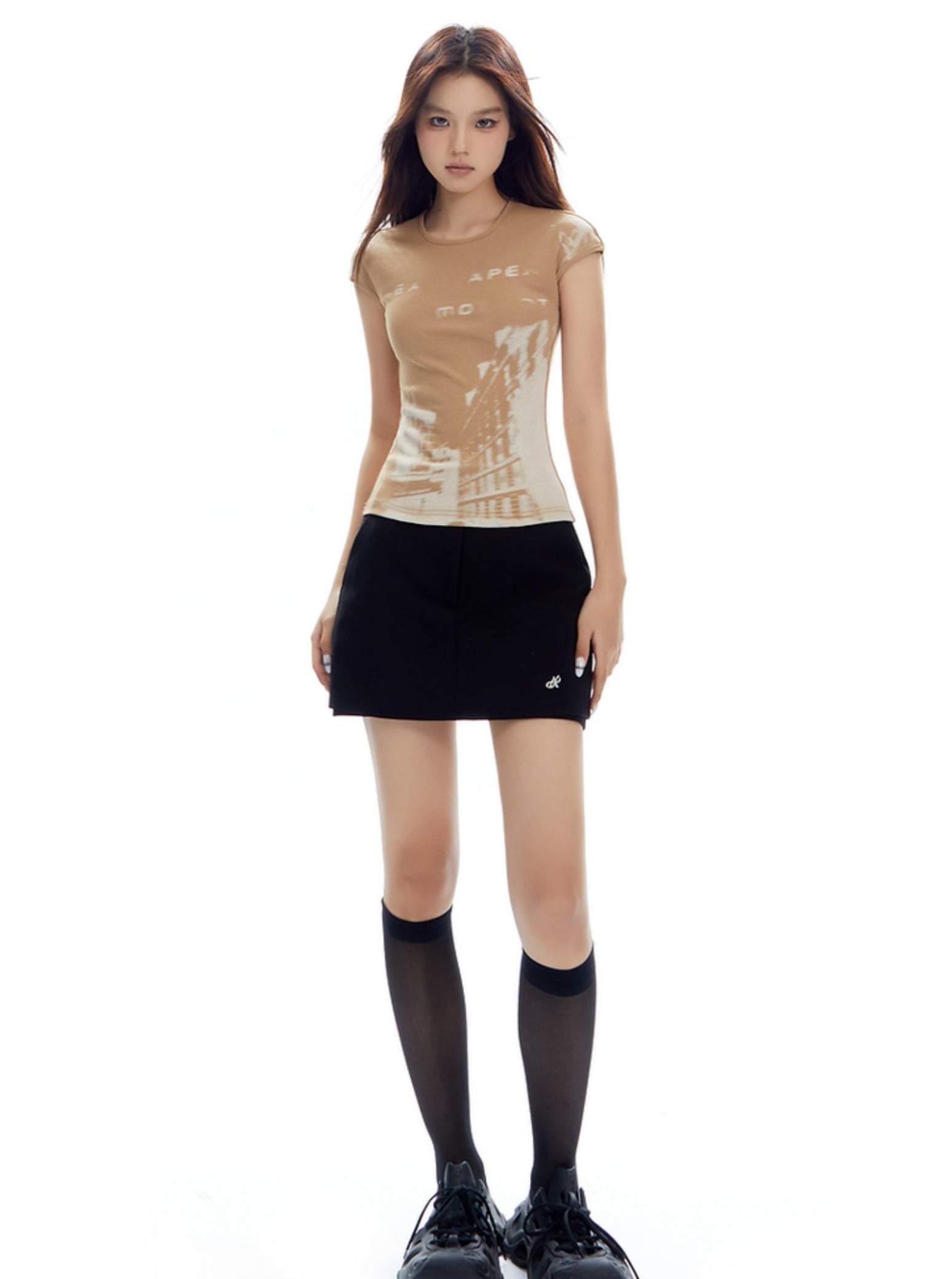 Mini skort a medida en gris carbón