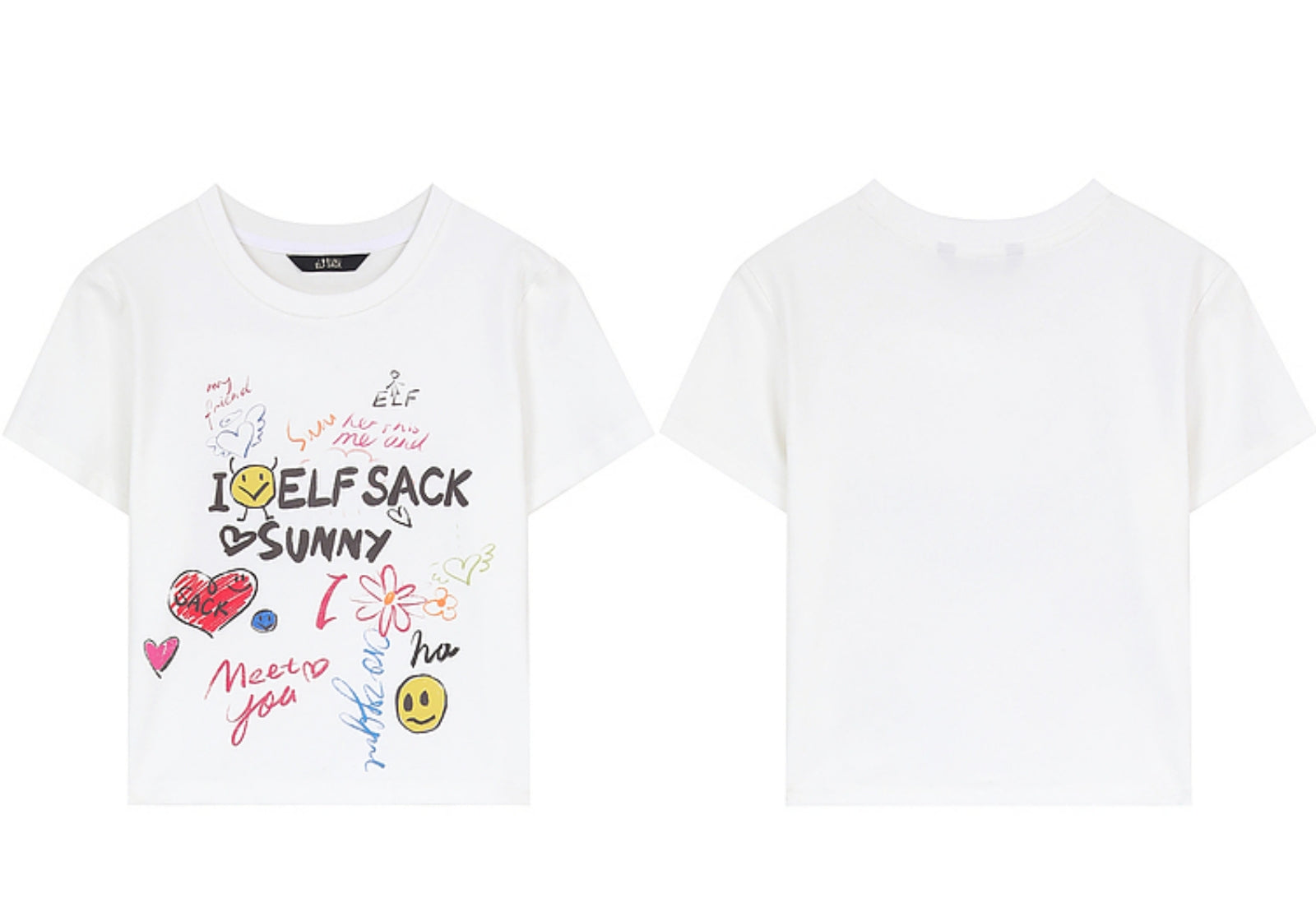 스윗두들 하트 스마일리 그래픽 티셔츠