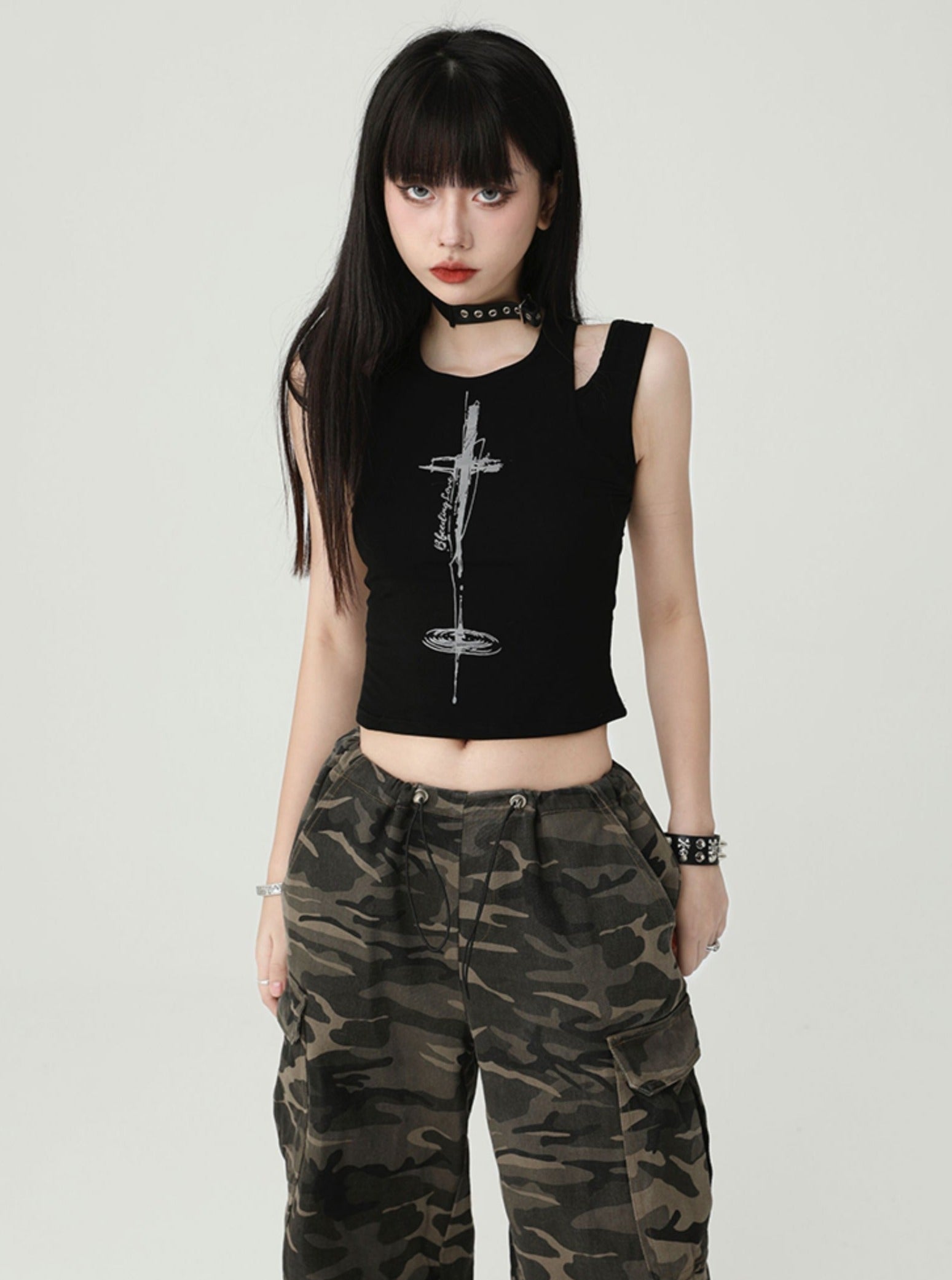 American Sweet And Spicy Suspender Vest Top - chiclara