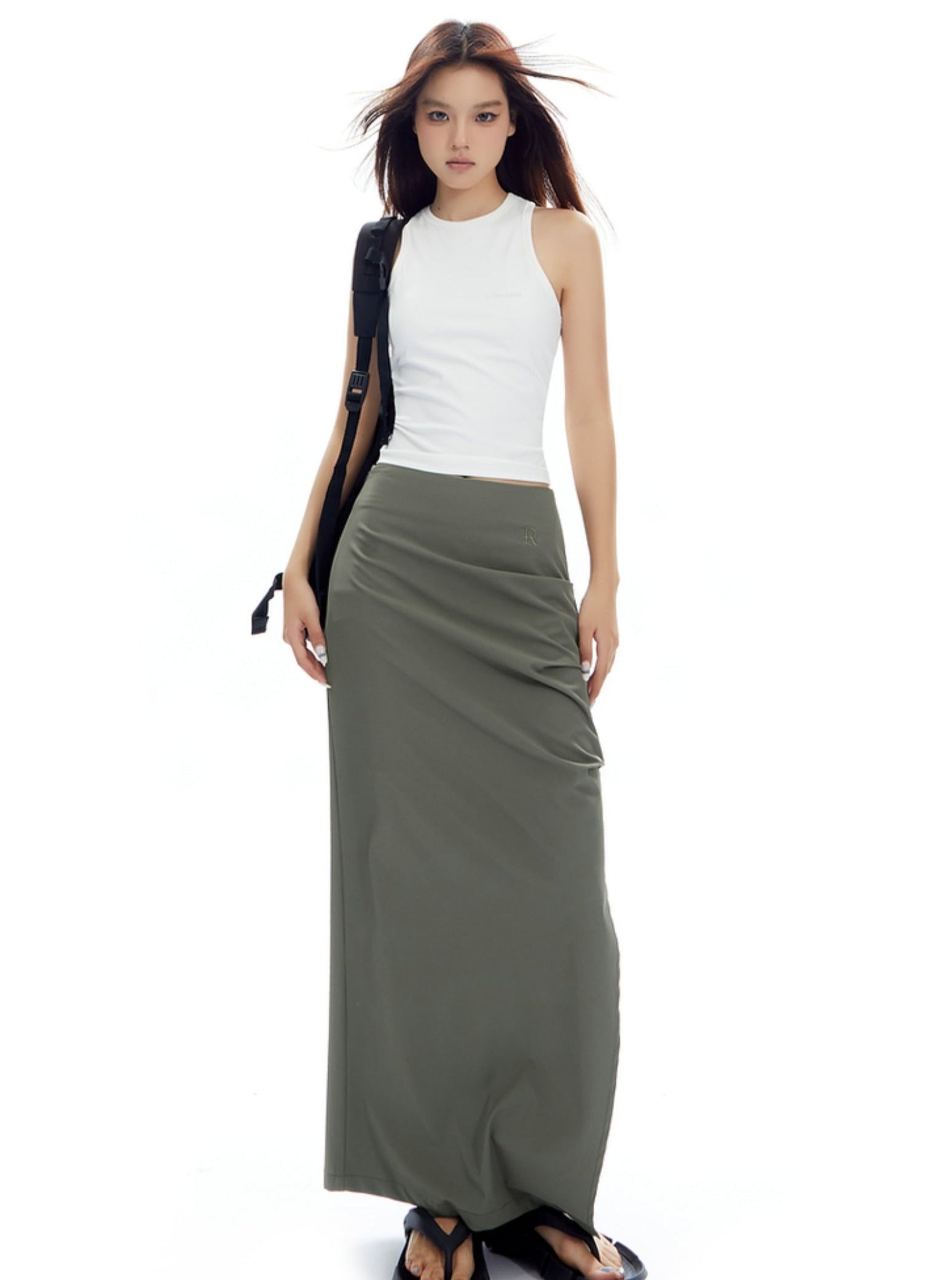 Falda maxi de capas asimétricas