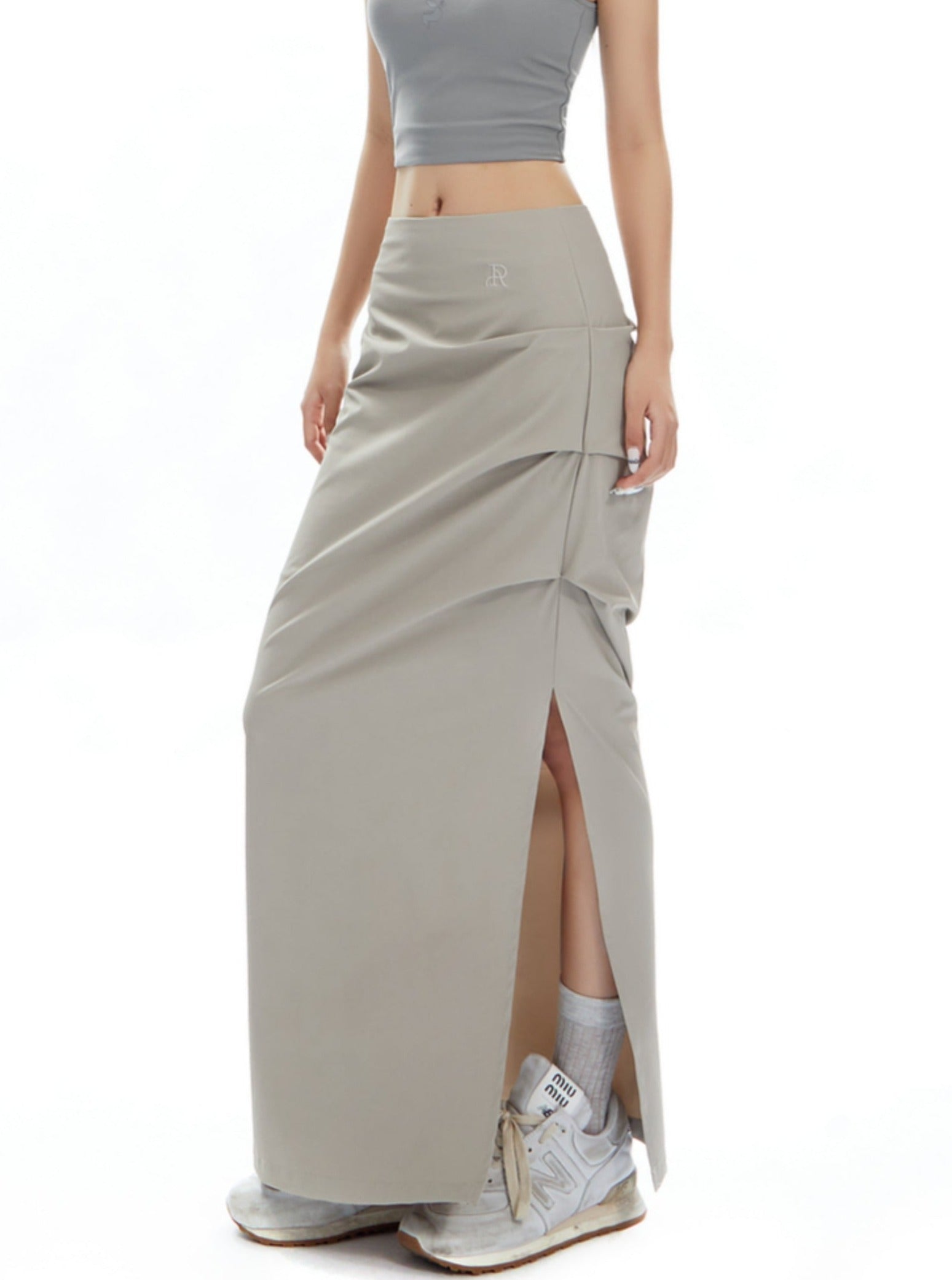 Falda maxi de capas asimétricas