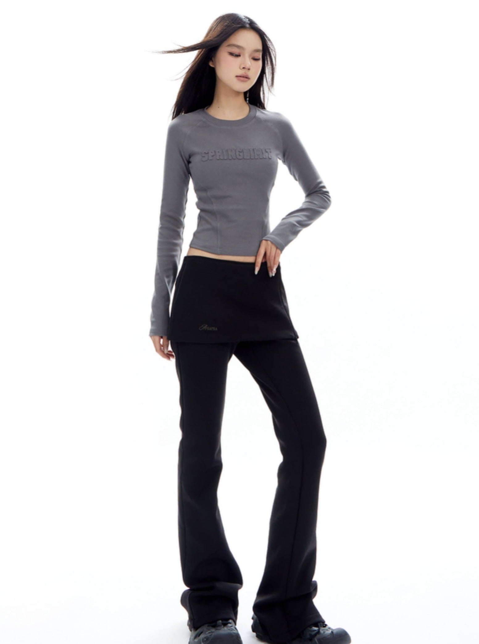 Sudadera de cultivo en relieve gris