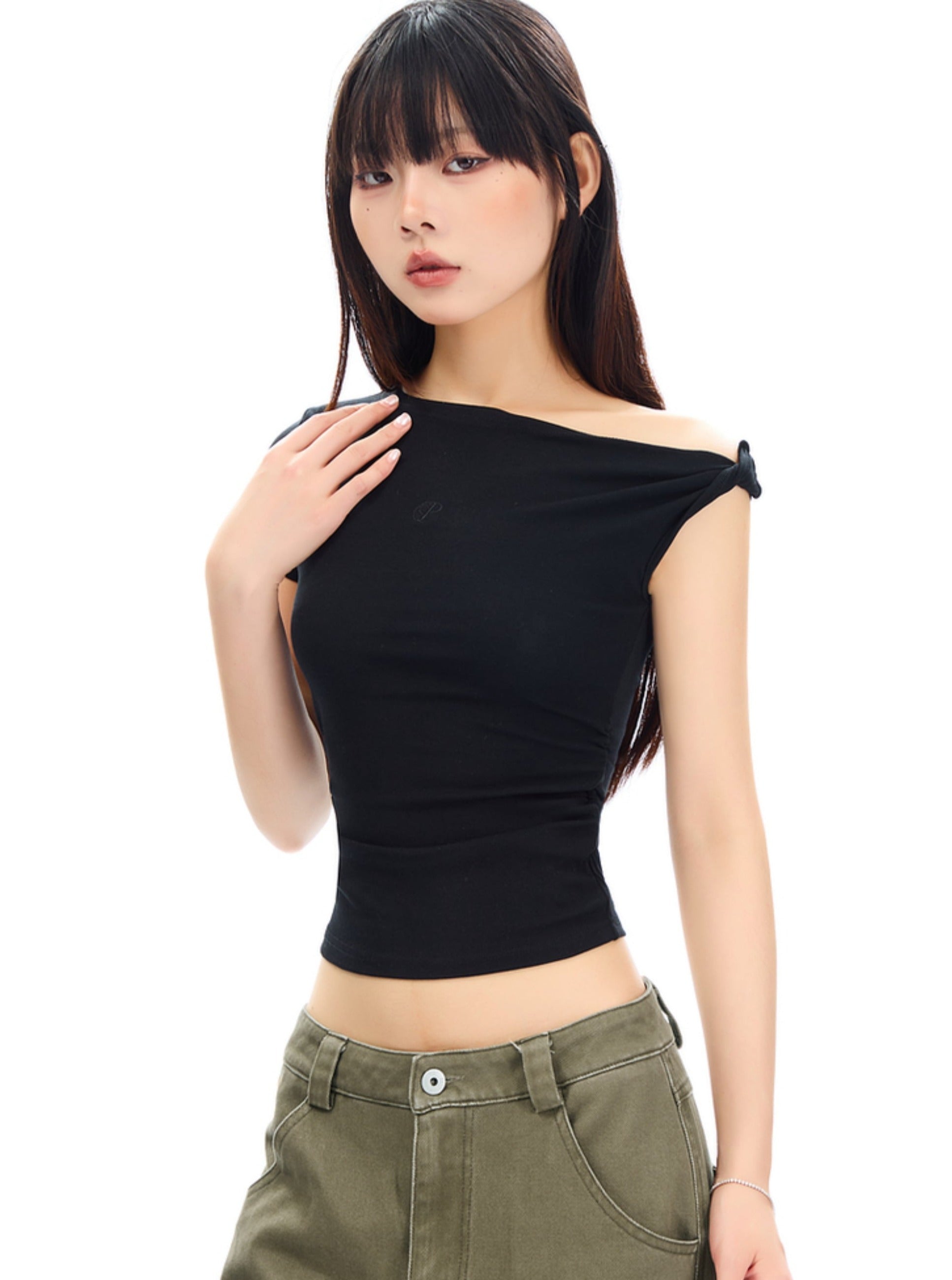 Top de cosecha de contorno elegante