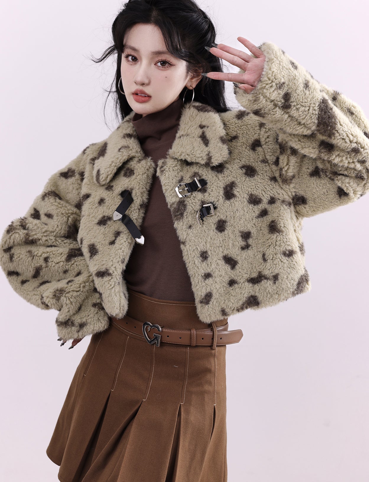 솔리드 컬러 터틀넥 베이스 셔츠