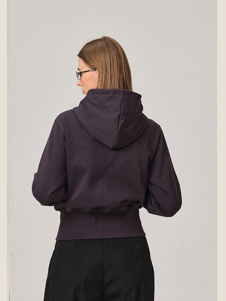 Cardigan à capuche rétro double zip