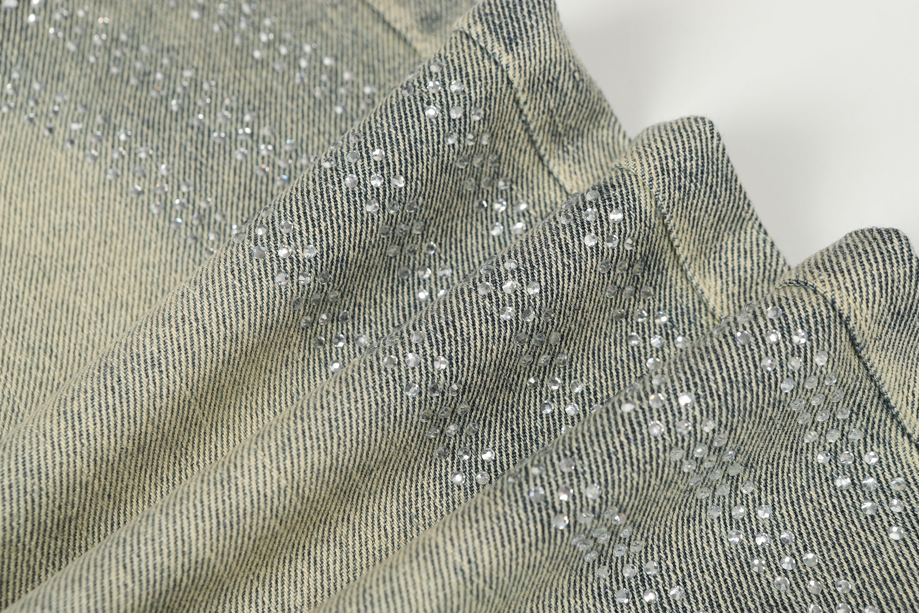 Rhinestone Trim Vintage Jeans