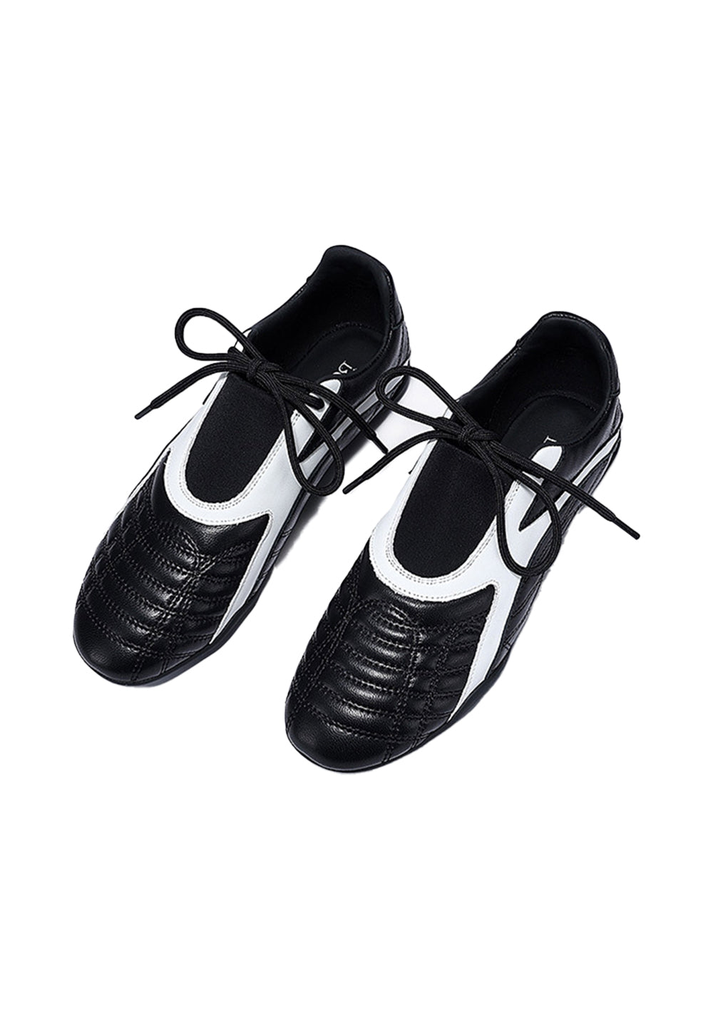 Black Quilted-Panel Flat-Sole Sneakers - View 5