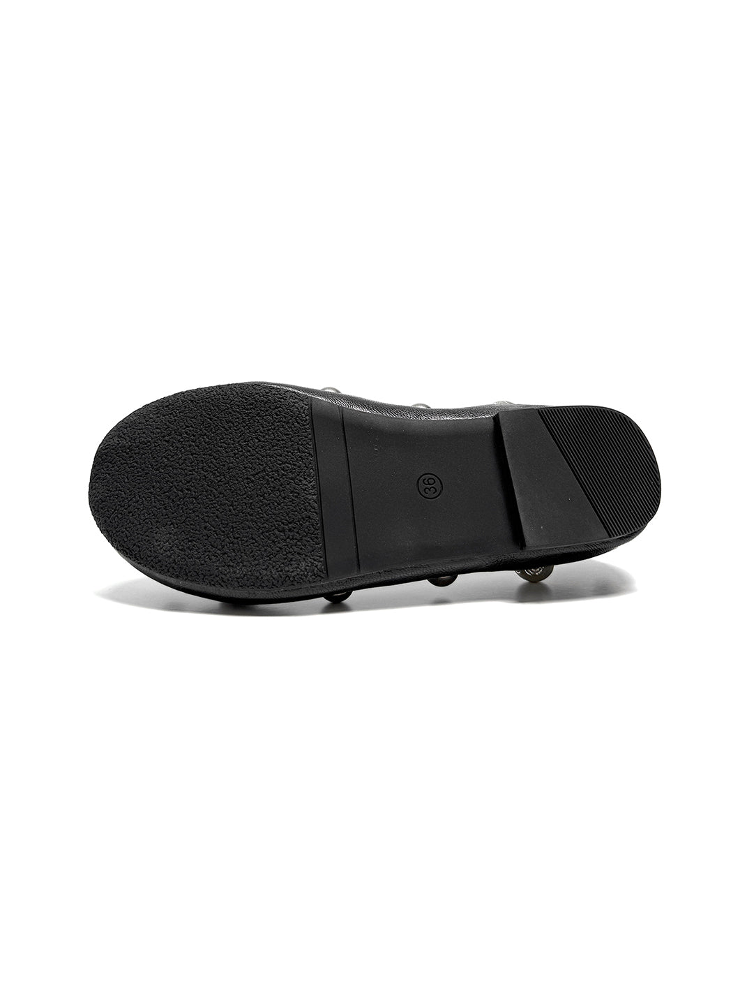 Black Crystal-Stud Ballet Flats - View 12
