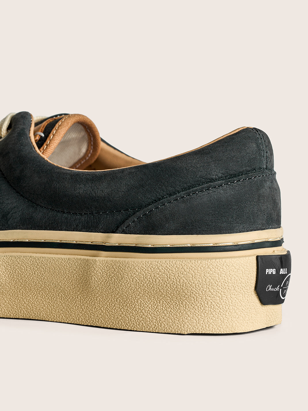 Black Distressed Leather Canvas Low-Top Sneakers - View 12