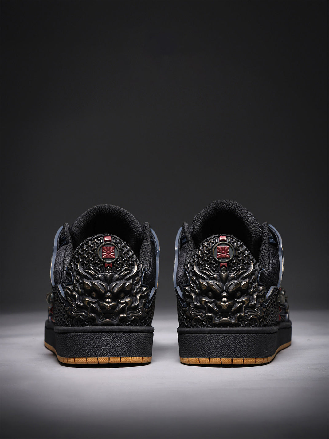 Black Dragon Embroidered Low-Top Sneakers - View 5