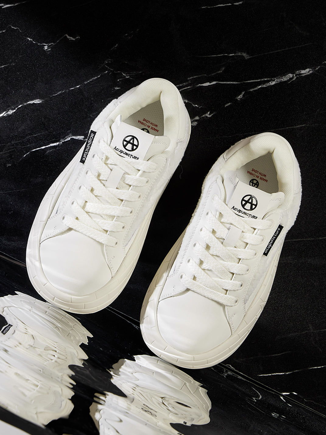 Black Fleece-Panel Platform Sneakers - View 18