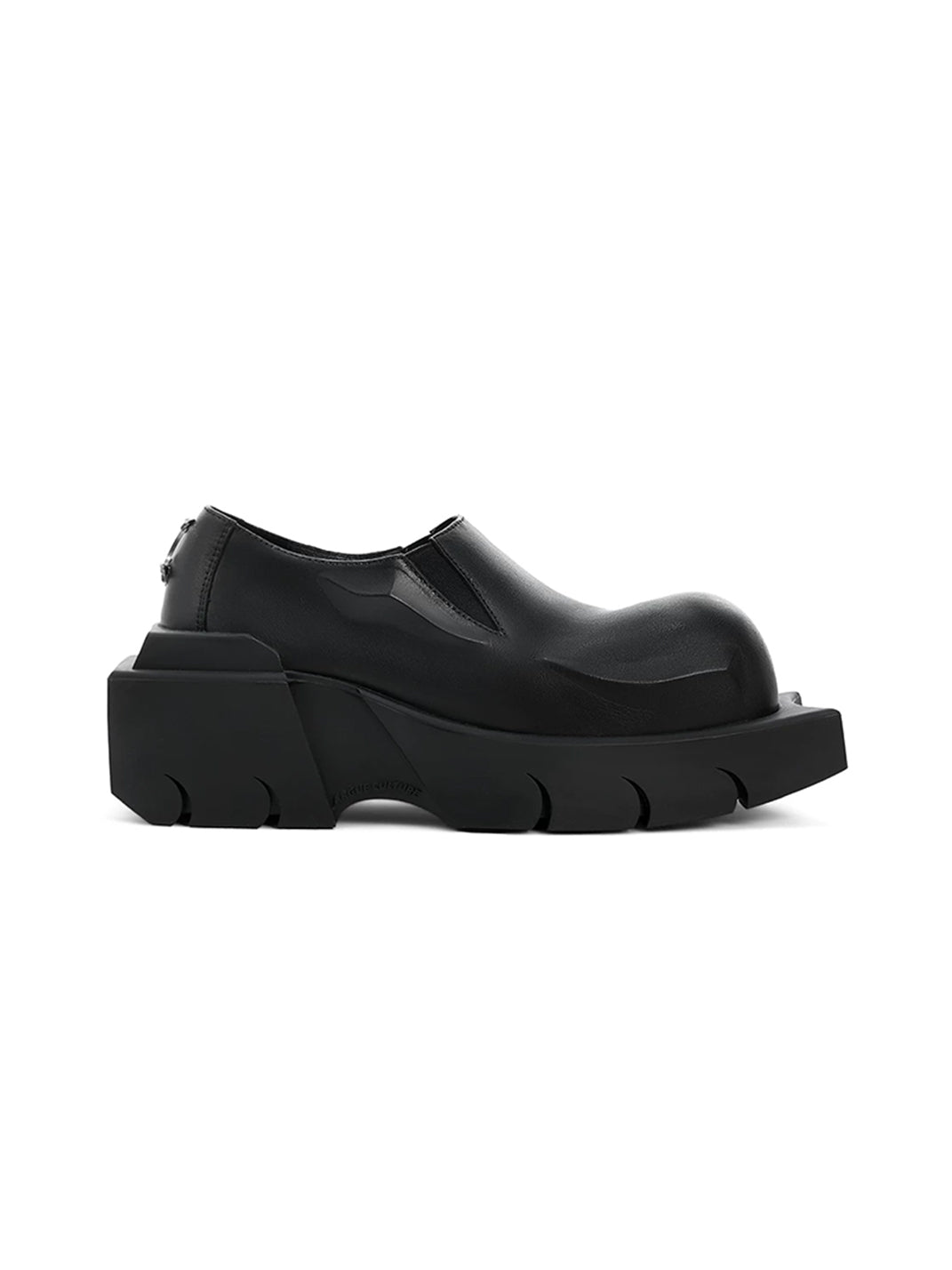 Black Horn-Detail Leather Platform Derby Shoes - View 6