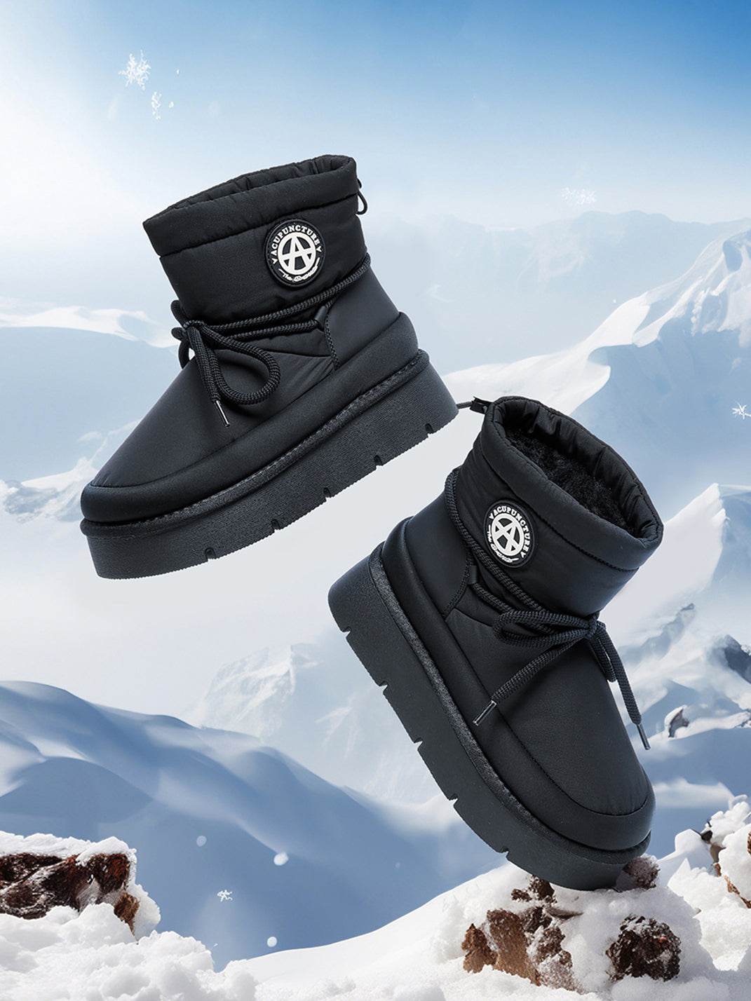 Black Padded Platform Ski Boots - View 7