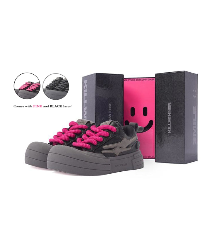 Black Samurai Smile Platform Sneakers - View 7