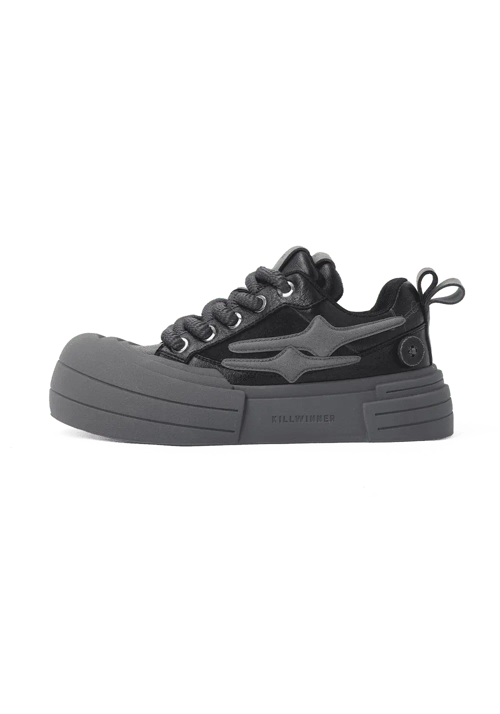 Black Samurai Smile Platform Sneakers - View 10