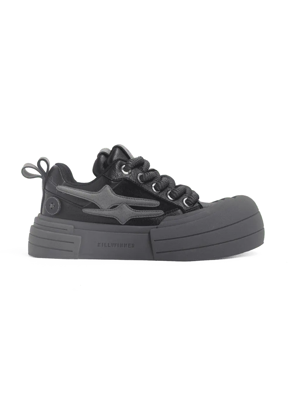 Black Samurai Smile Platform Sneakers - View 11