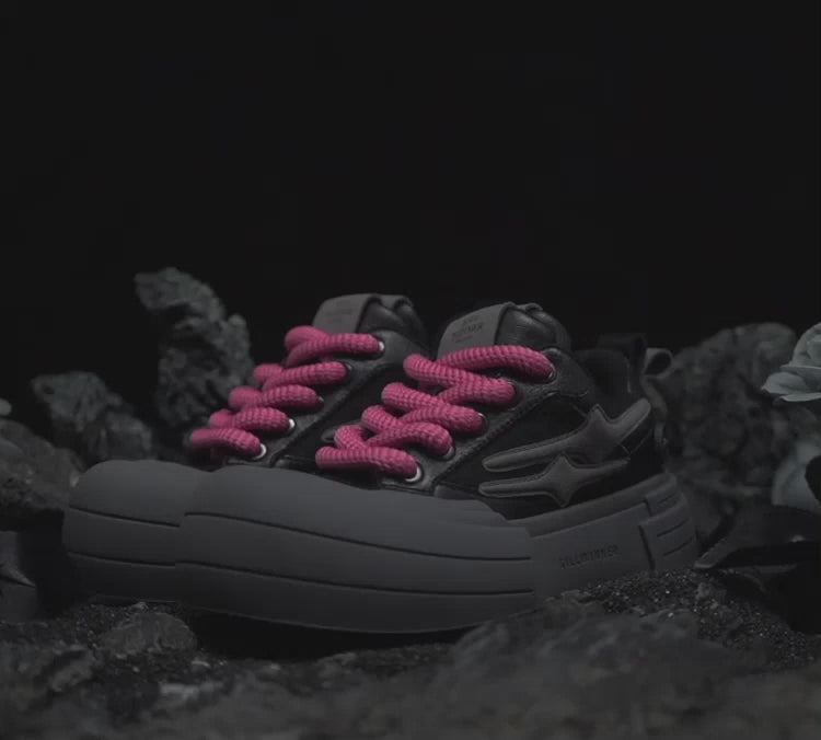 Black Samurai Smile Platform Sneakers - View 14