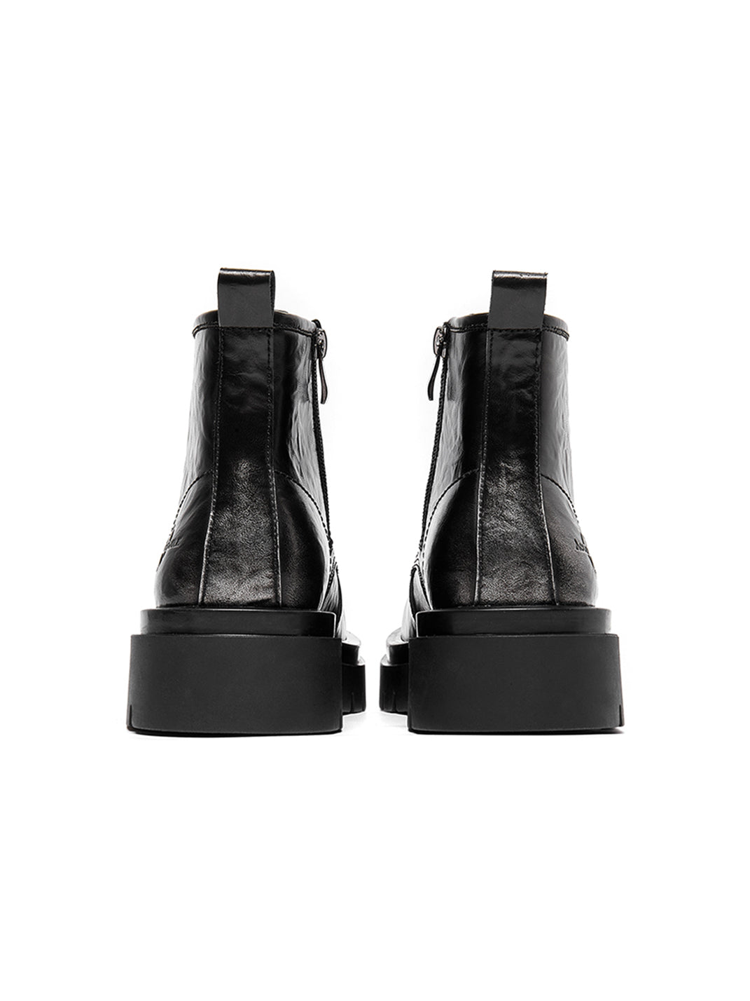 Black Side-Zip Lace-Up Combat Boots - View 13