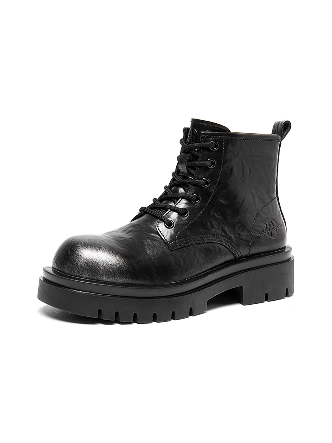 Black Side-Zip Lace-Up Combat Boots - View 14