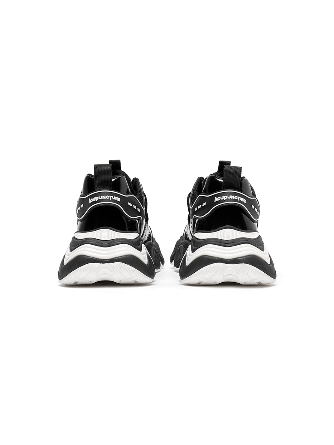 Black Wave-Sole Chunky Dad Sneakers - View 11