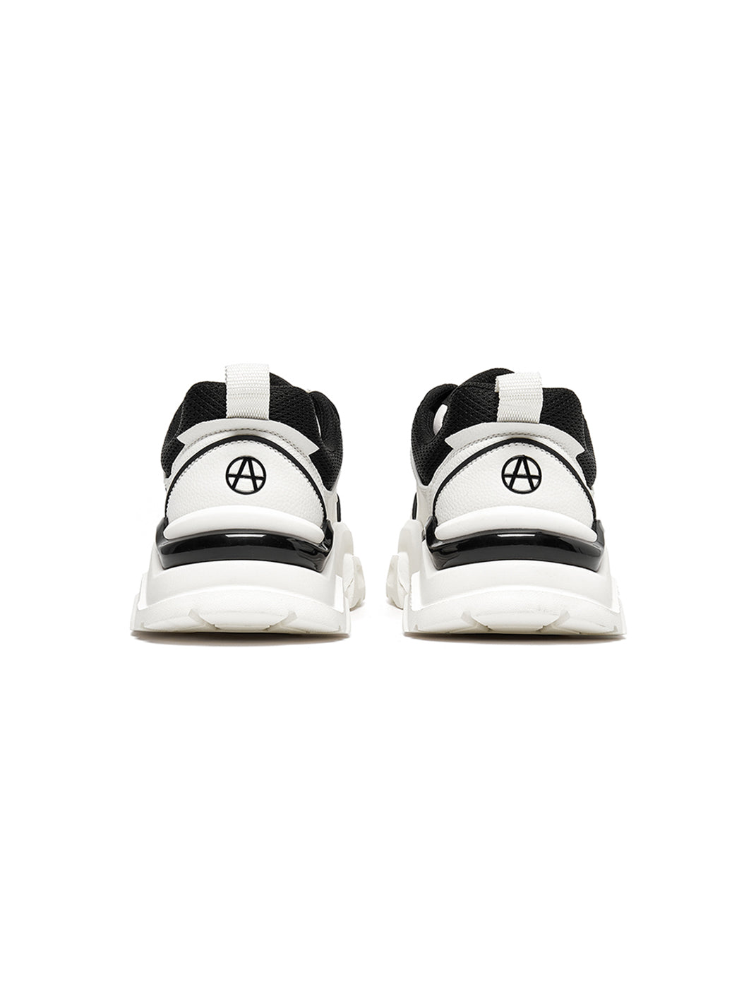 Black White Cutout Platform Sneakers - View 14