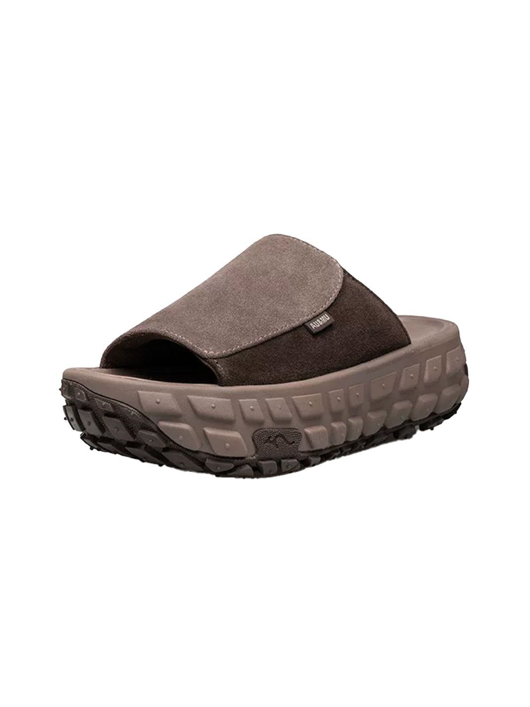 Blue Suede Tire-Sole Platform Mule Slides - View 6