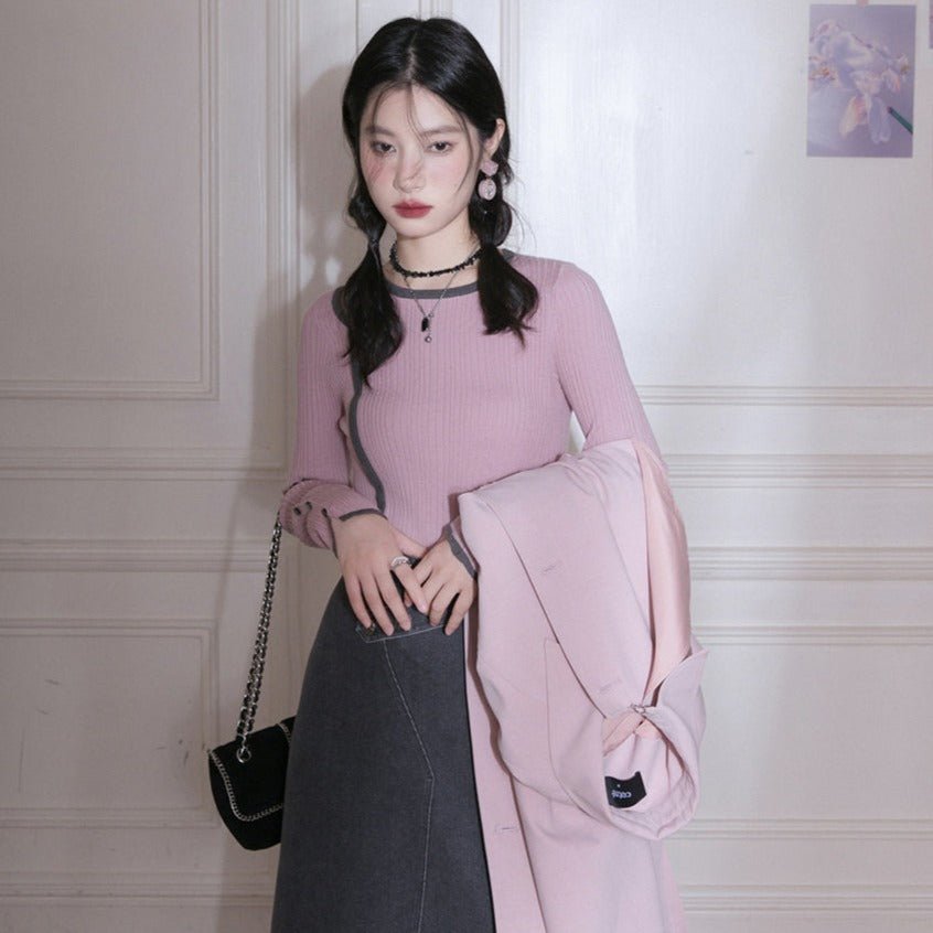 Chemise à côte de lilas