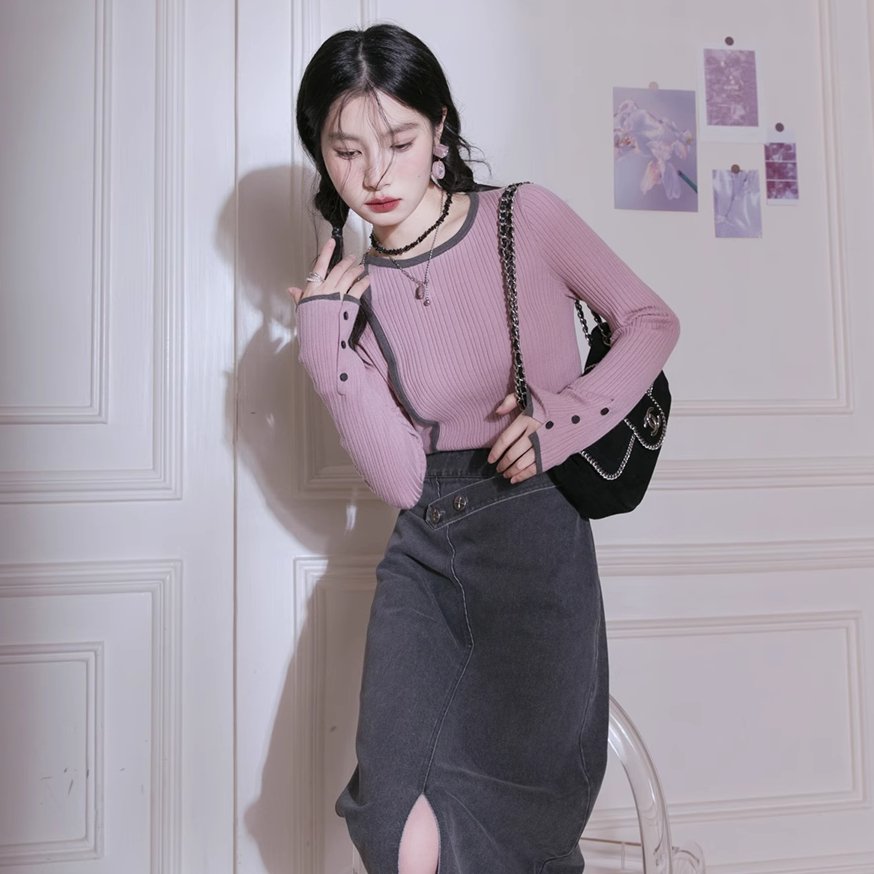 Chemise à côte de lilas