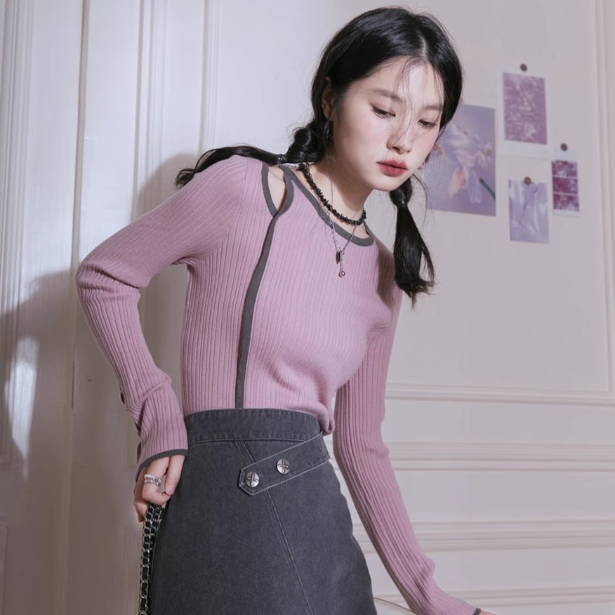 Chemise à côte de lilas
