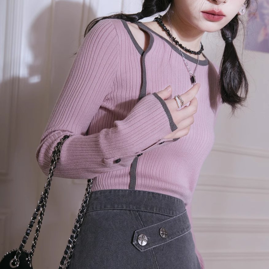 Chemise à côte de lilas