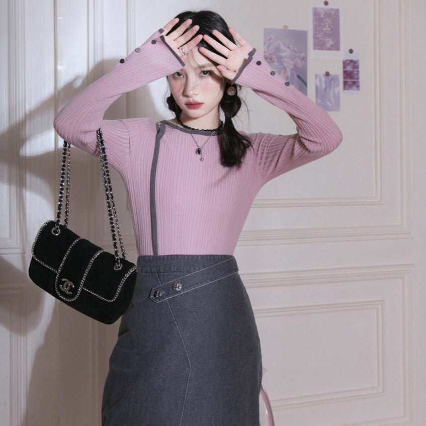 Chemise à côte de lilas