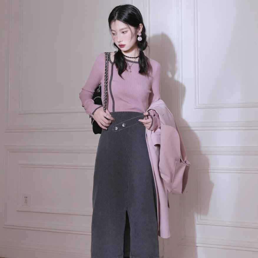 Chemise à côte de lilas