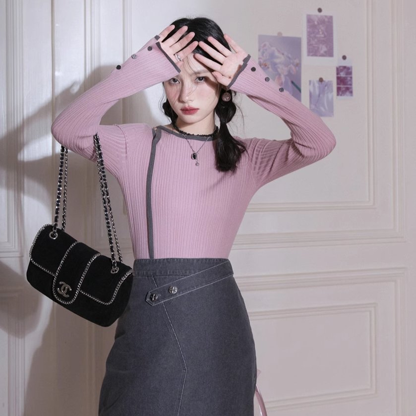 Chemise à côte de lilas