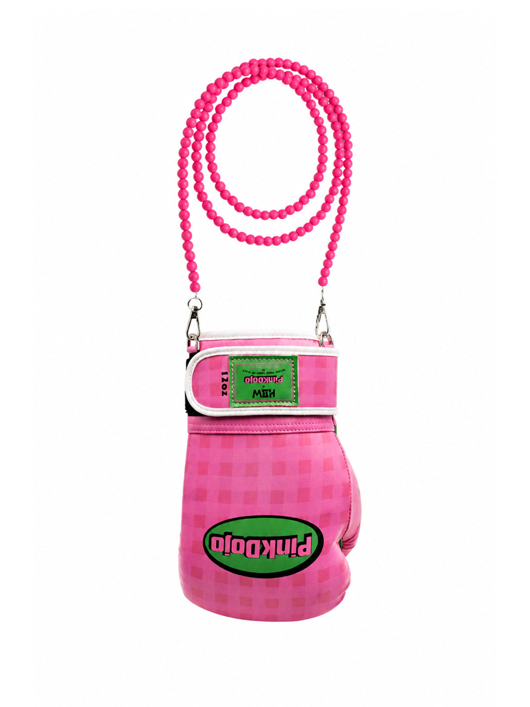 Boxing-Glove Plaid Beaded-Strap Mini Bag — product view 1
