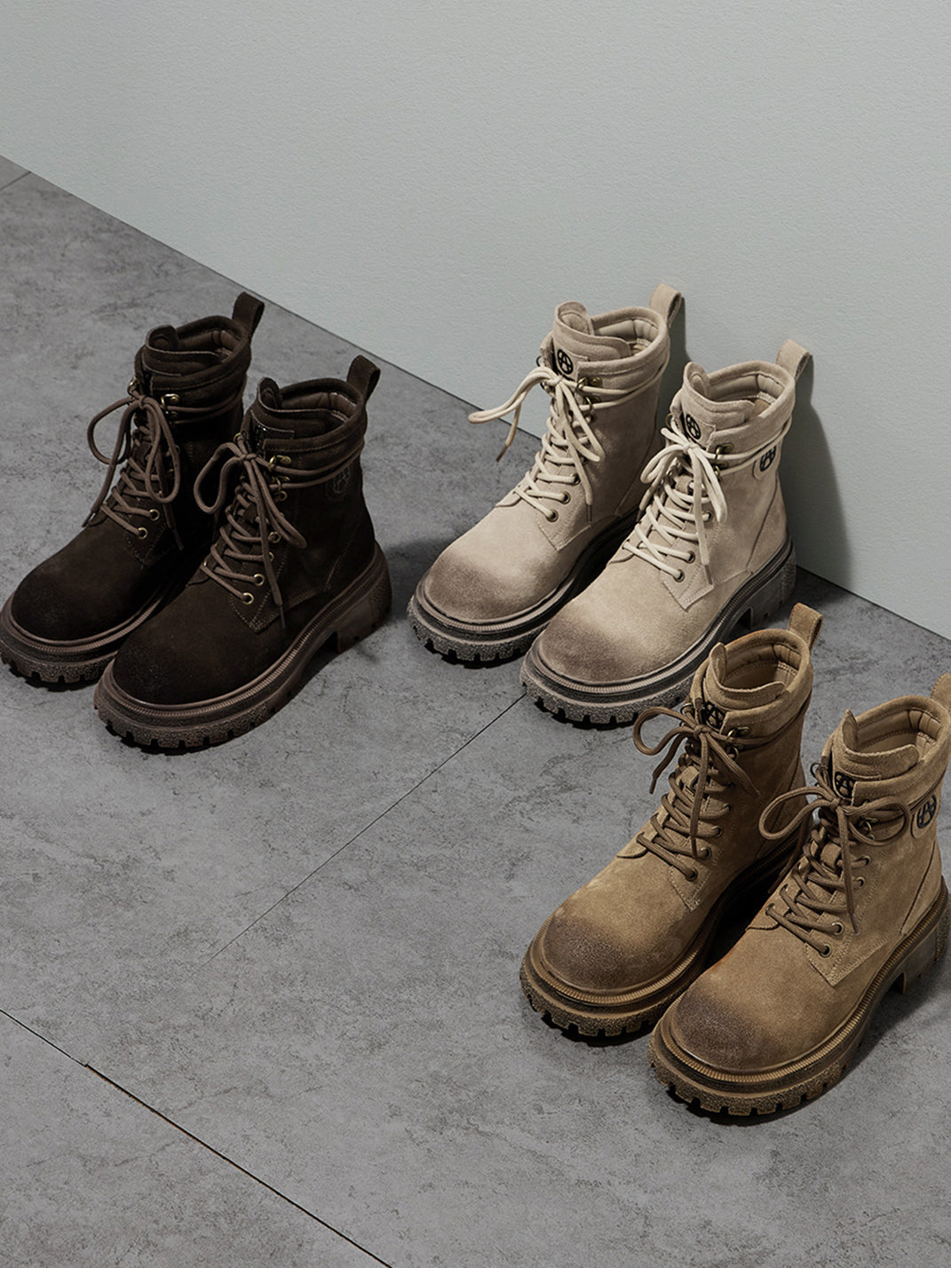 Brown Distressed Platform Combat Boots - View 15