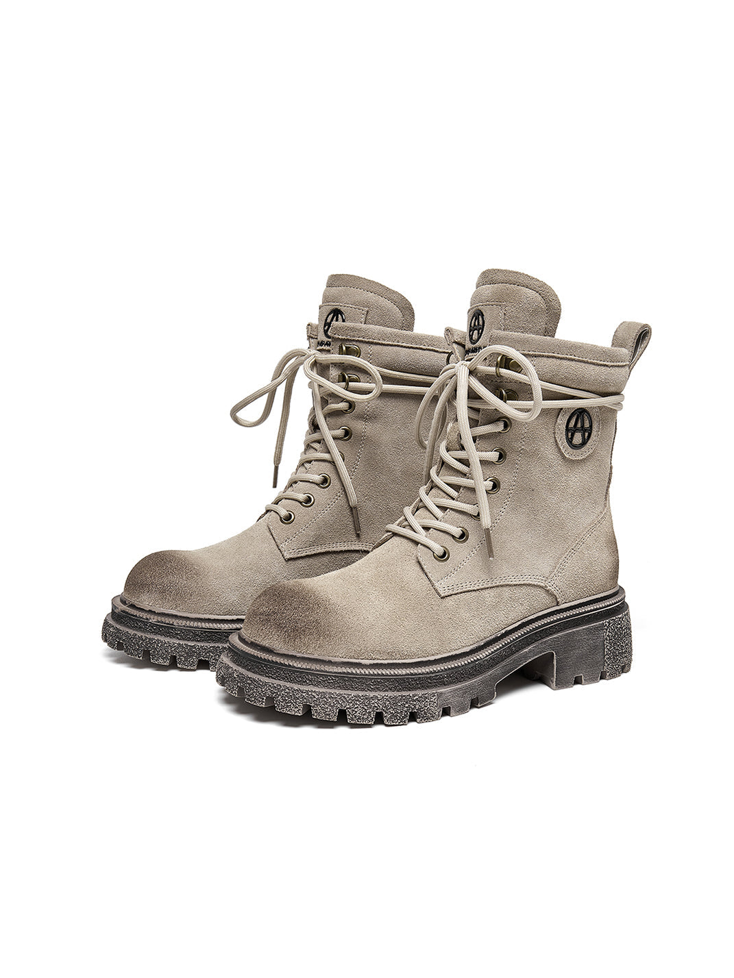 Brown Distressed Platform Combat Boots - View 25