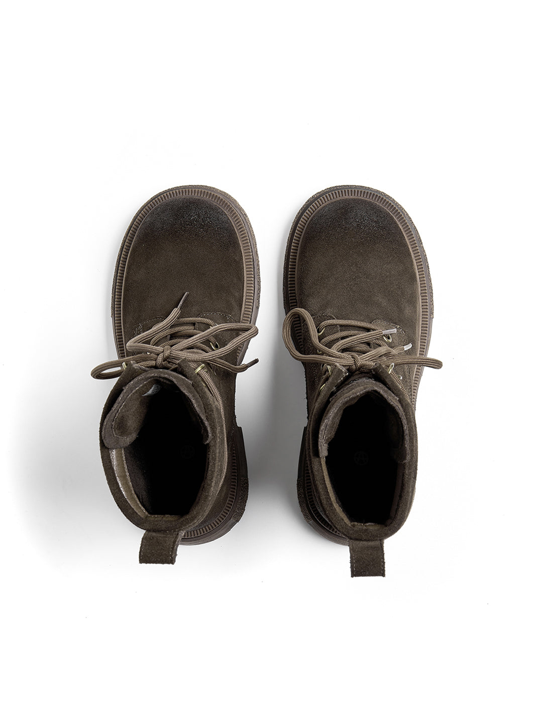 Brown Distressed Platform Combat Boots - View 41