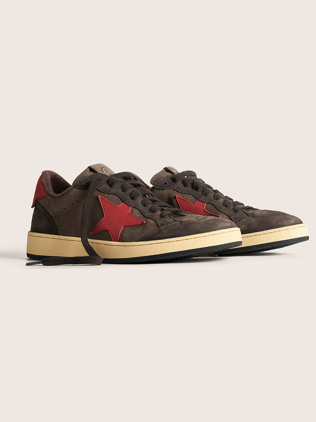 Brown Star Panel Retro Low-Top Sneakers - View 16