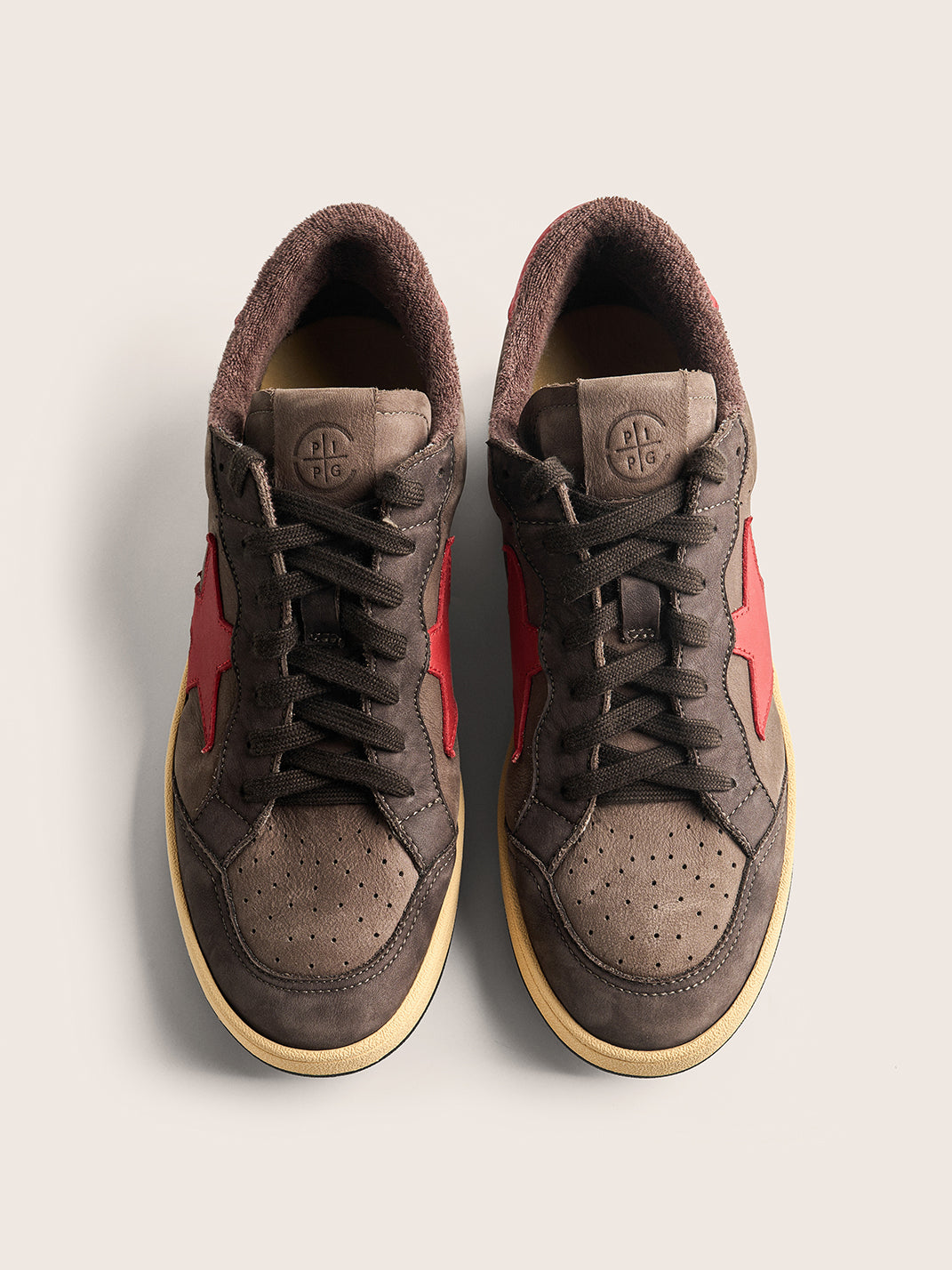 Brown Star Panel Retro Low-Top Sneakers - View 20