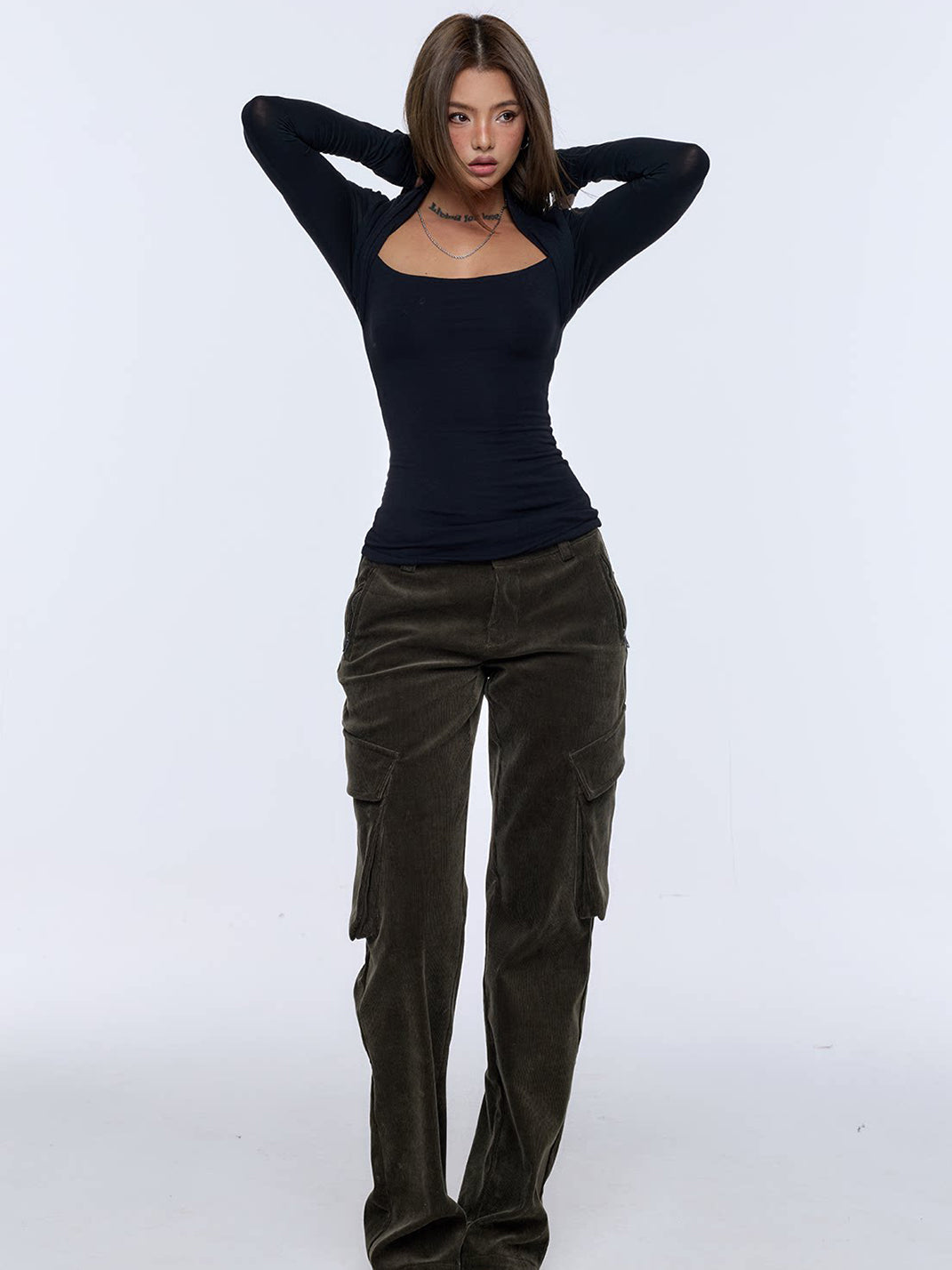Layered Waist-Cinching Wool-Blend Top - View 16