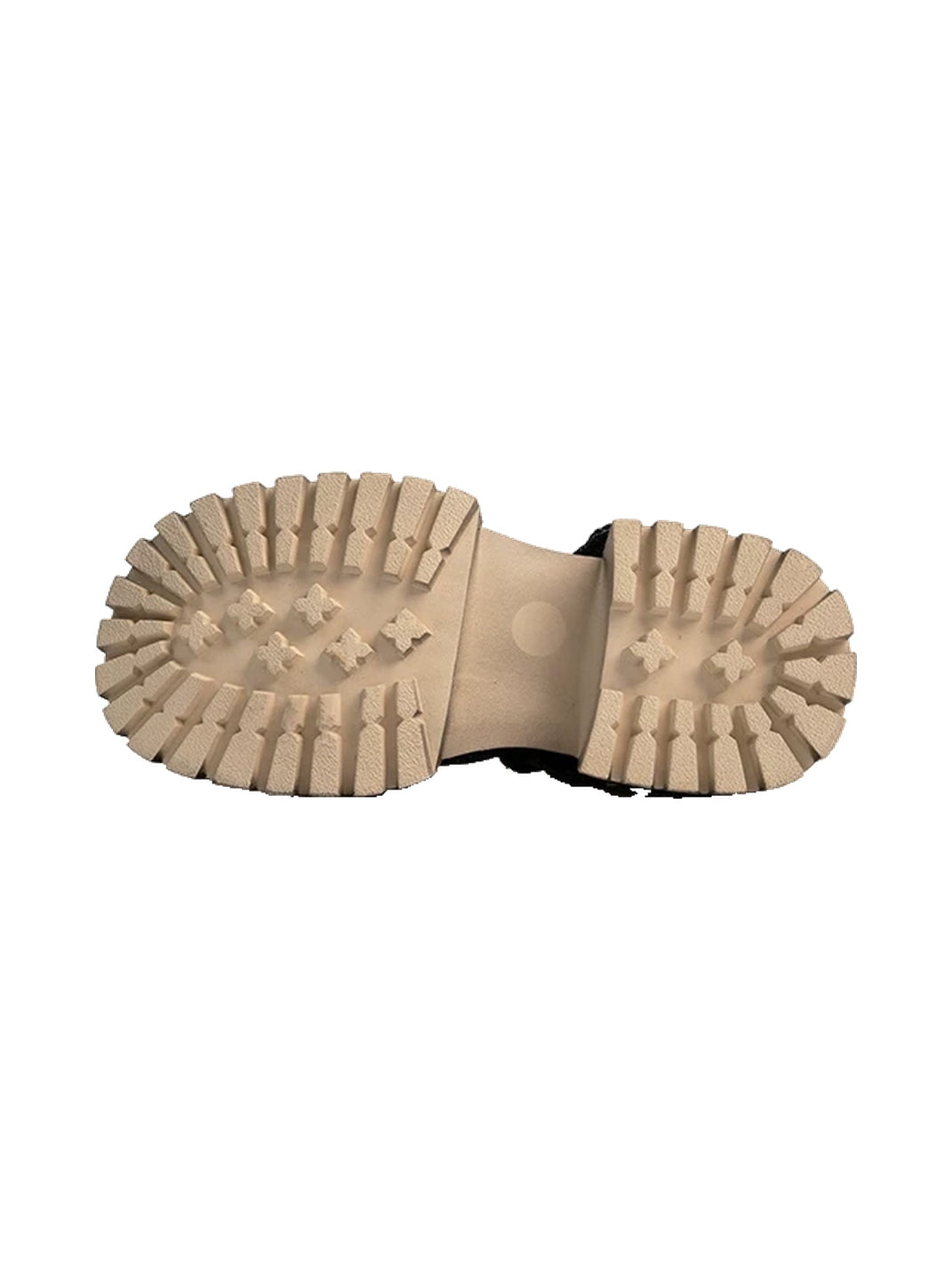Button-Cuff Denim Platform Ankle Boots - Textured rubber outsoles