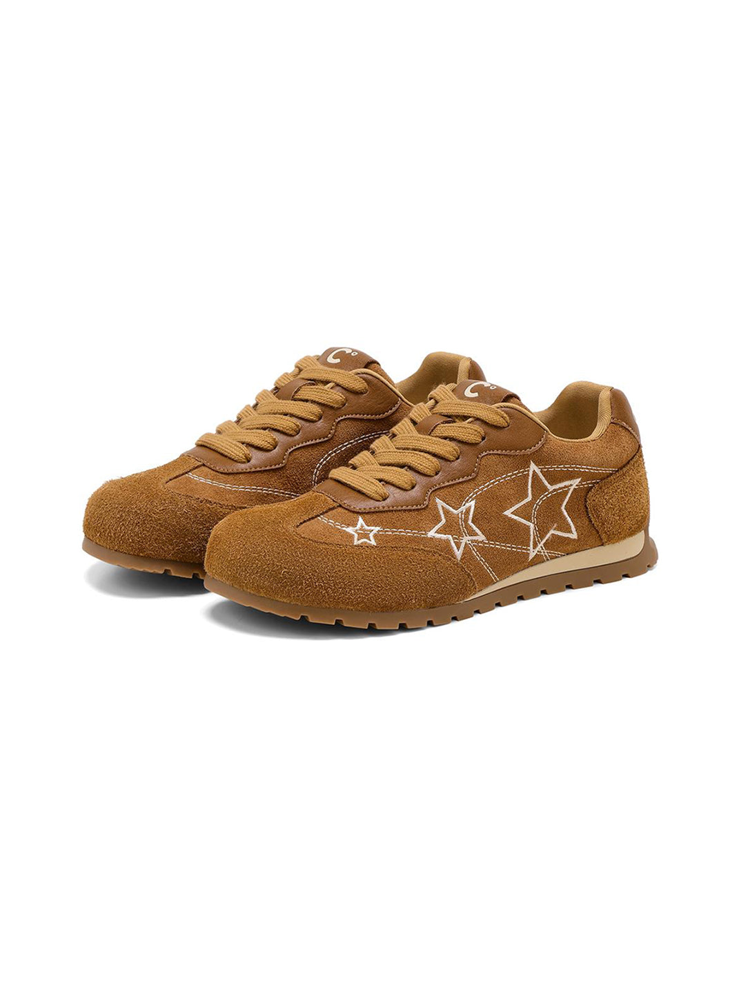 Camel Star-Embroidered Retro Low-Top Sneakers - View 8