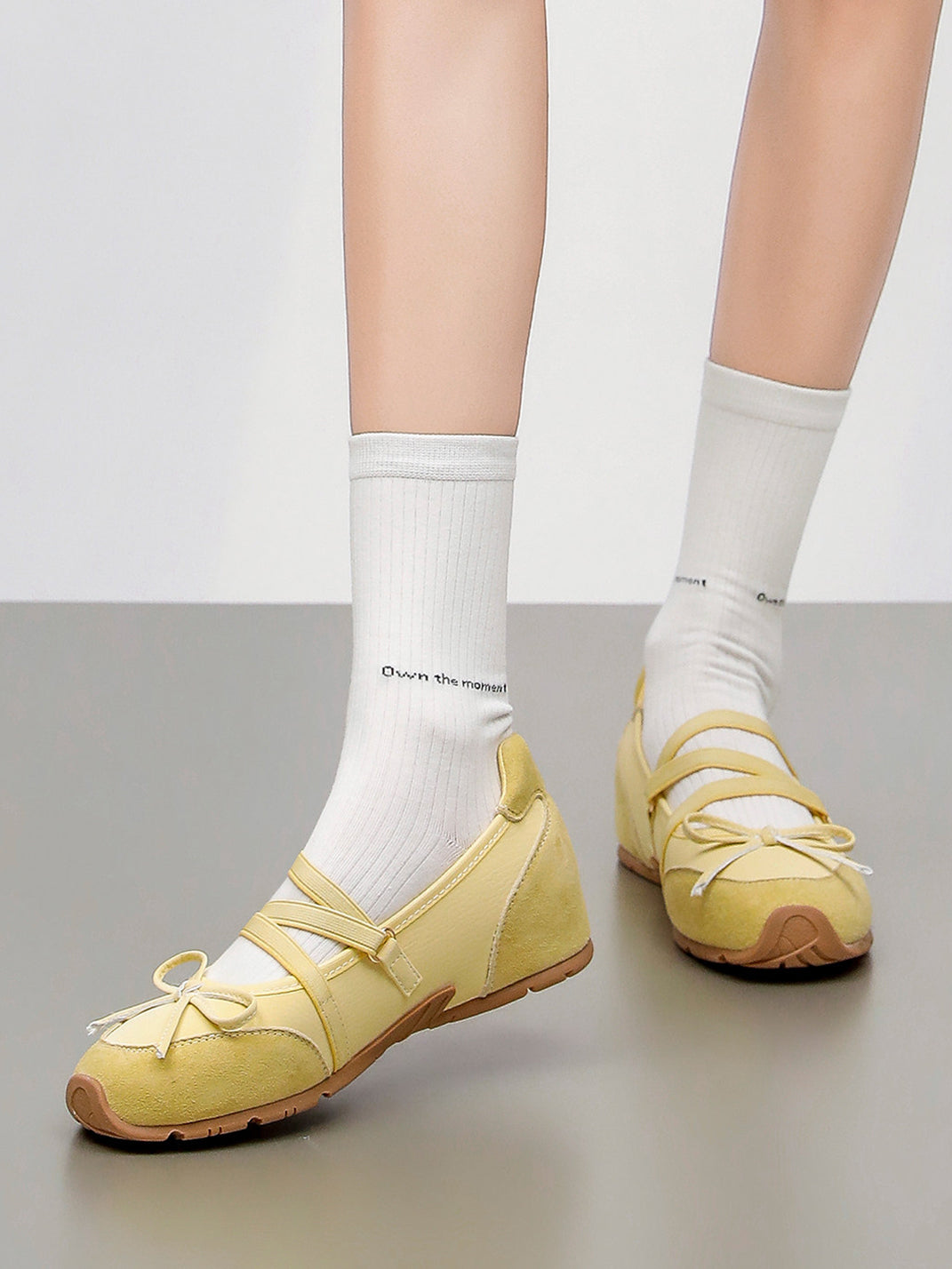 Sheer Mesh-Strap Mary Jane Ballet Flats - View 2